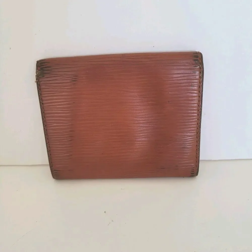 Louis Vuitton Epi Cartes Crédit Wallet Small Card Holder Brow Leather Retro Logo
